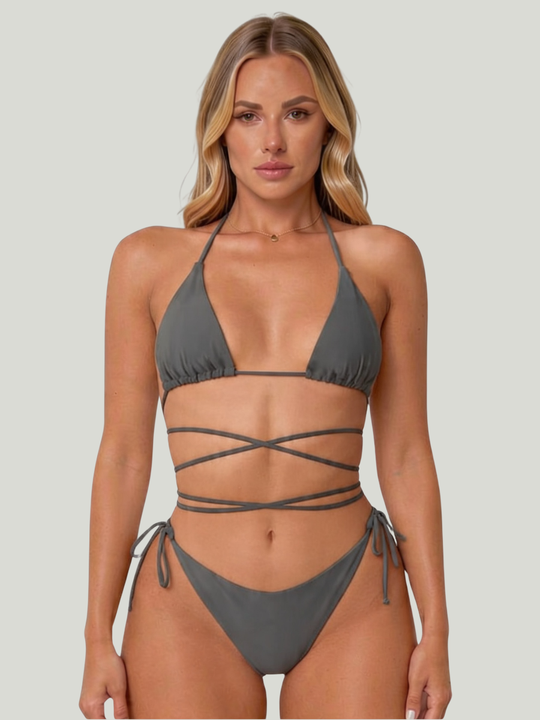 Women's Triangle Tie Bikini with Fitted Shape for Beach and Pool Wear