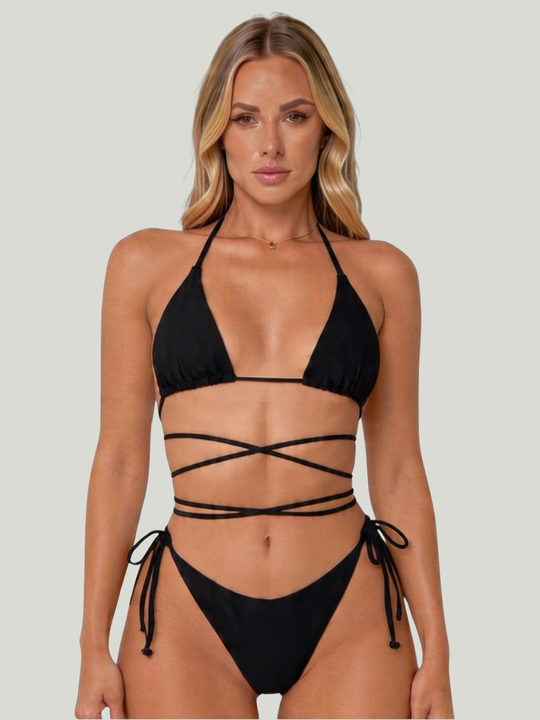 Women's Triangle Tie Bikini with Fitted Shape for Beach and Pool Wear