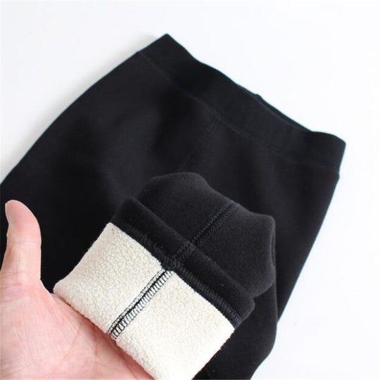 Girls Wool-Lined Thickened Winter Leggings