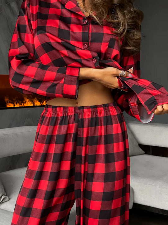 Women's Christmas Satin Pyjama Set