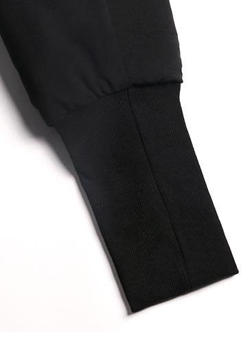 Black Oversized Hooded Parka with Full Zip