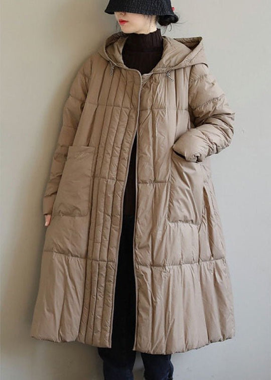 Black Lightweight Oversized Down Jacket with Statement Pockets