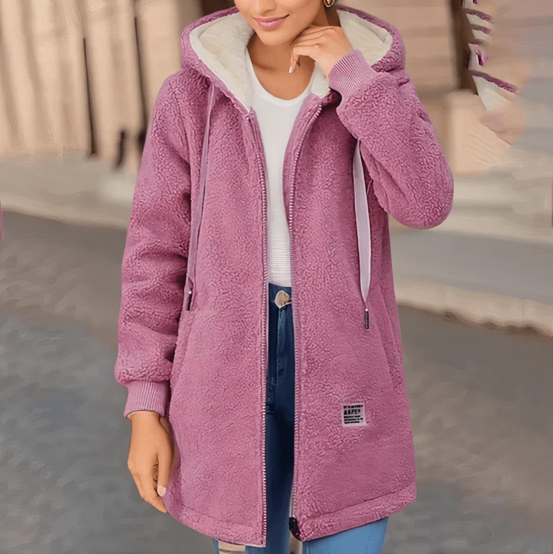 Women's Hooded Fleece Jacket with Sherpa Lining