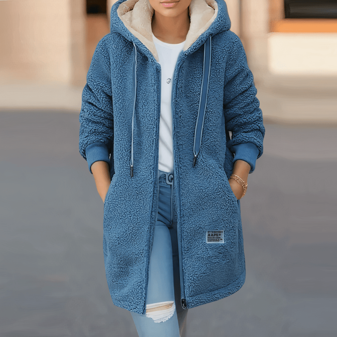 Women's Hooded Fleece Jacket with Sherpa Lining