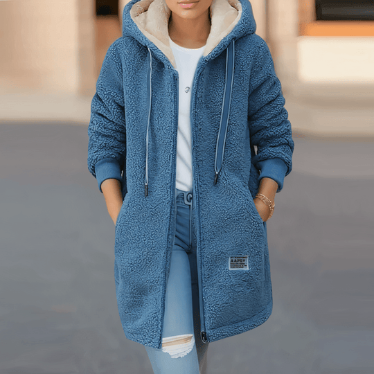 Women's Hooded Fleece Jacket with Sherpa Lining