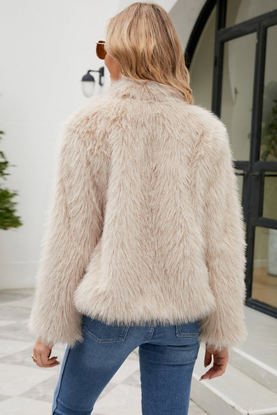 Women's Winter Coat with Faux Fur Trim