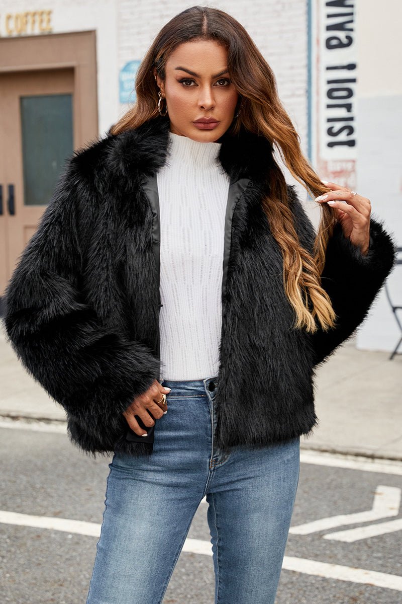 Women's Winter Coat with Faux Fur Trim
