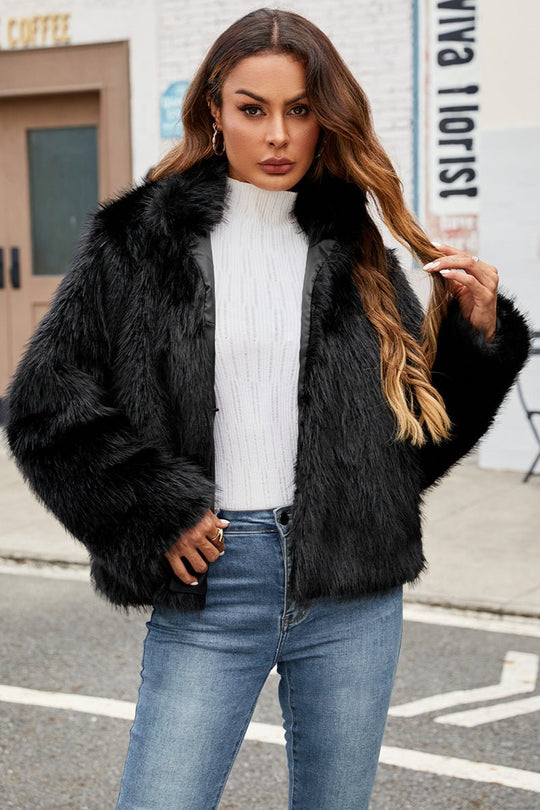 Women's Winter Coat with Faux Fur Trim