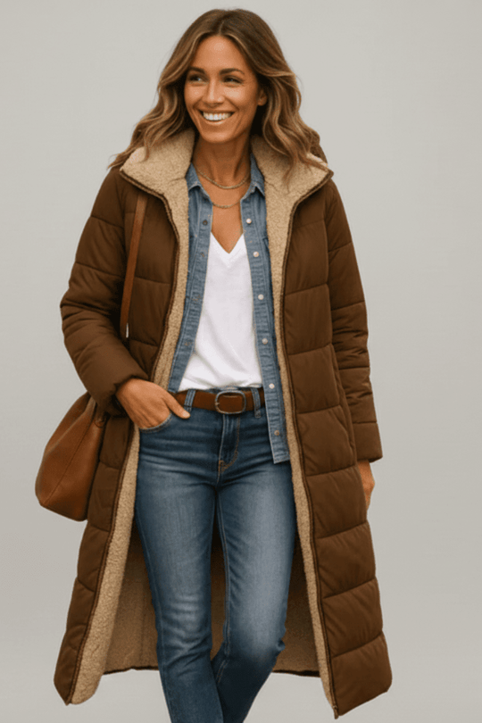 Women's Longline Hooded Padded Puffer Coat