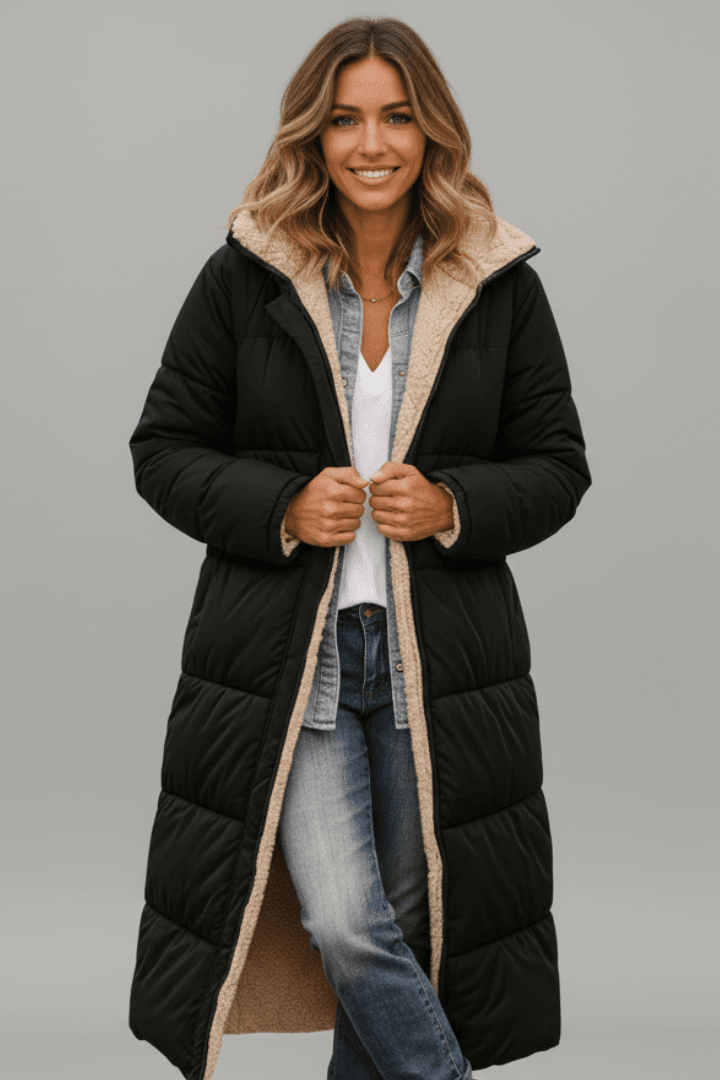 Women's Longline Hooded Padded Puffer Coat