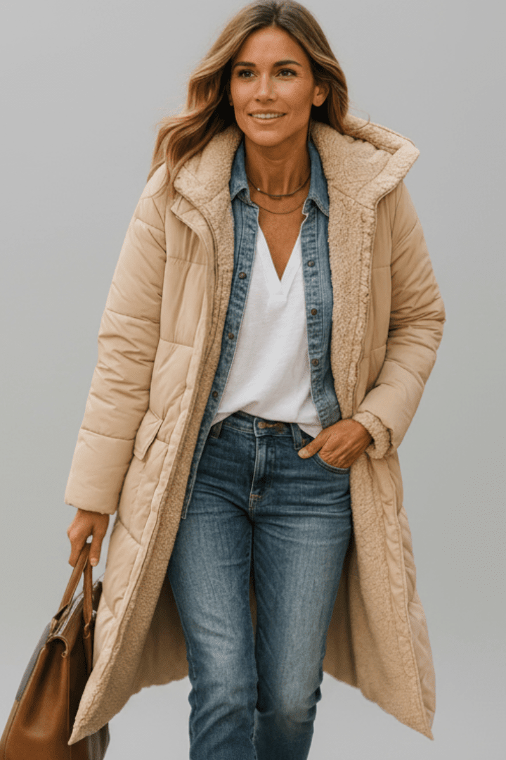 Women's Longline Hooded Padded Puffer Coat