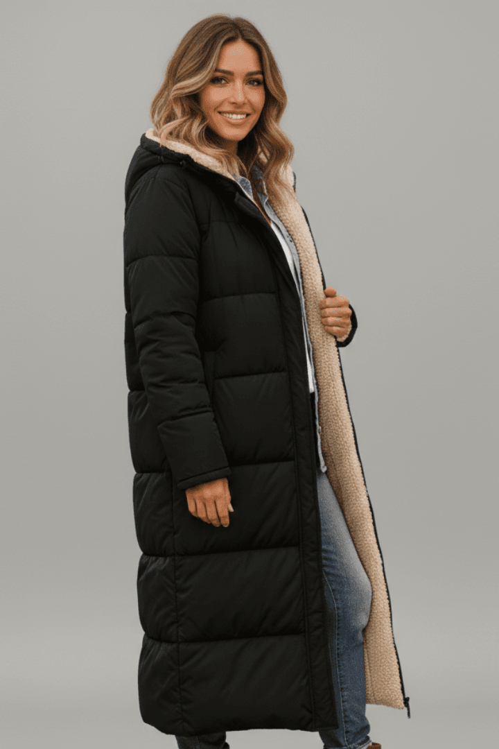 Women's Longline Hooded Padded Puffer Coat