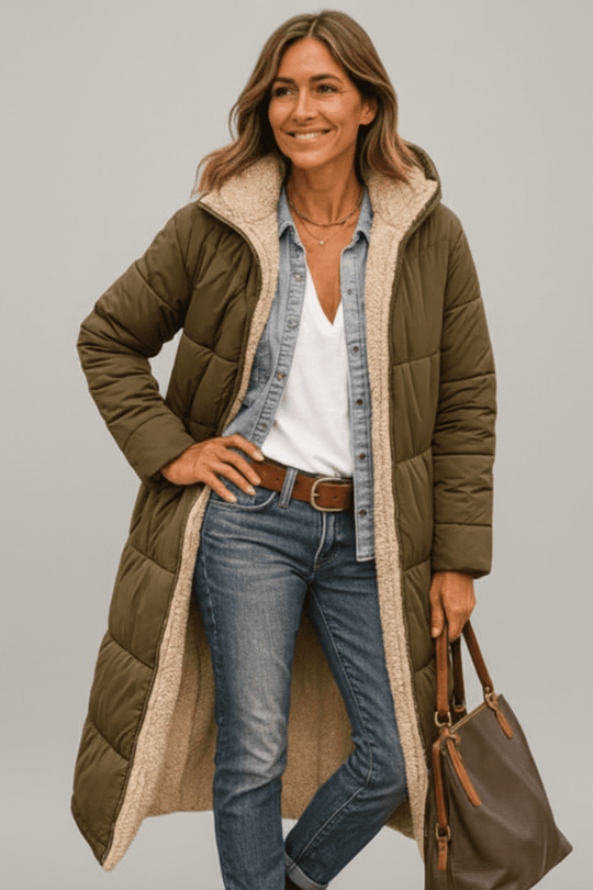 Women's Longline Hooded Padded Puffer Coat