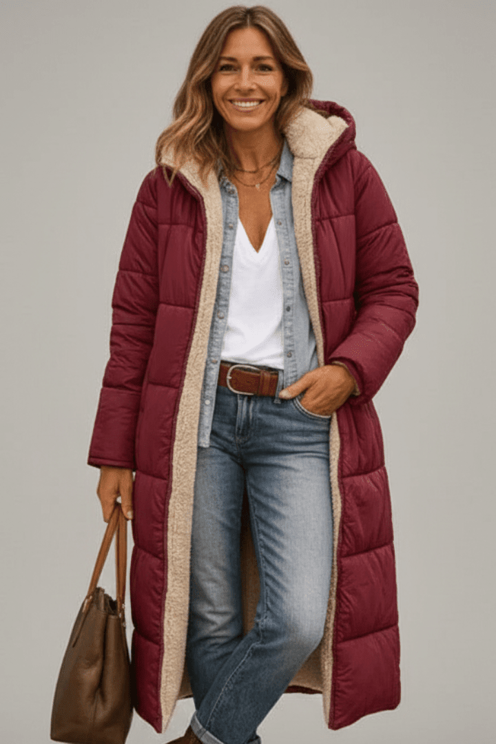 Women's Longline Hooded Padded Puffer Coat