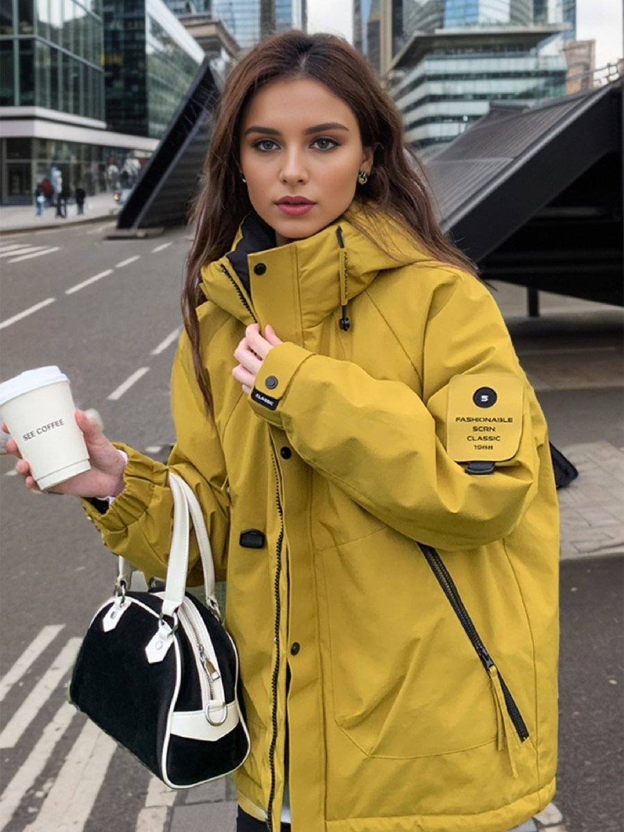 Unisex-Freizeit-Daunenjacke mit Stehkragen