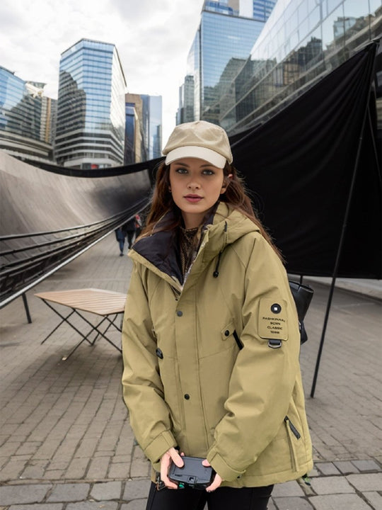 Unisex-Freizeit-Daunenjacke mit Stehkragen