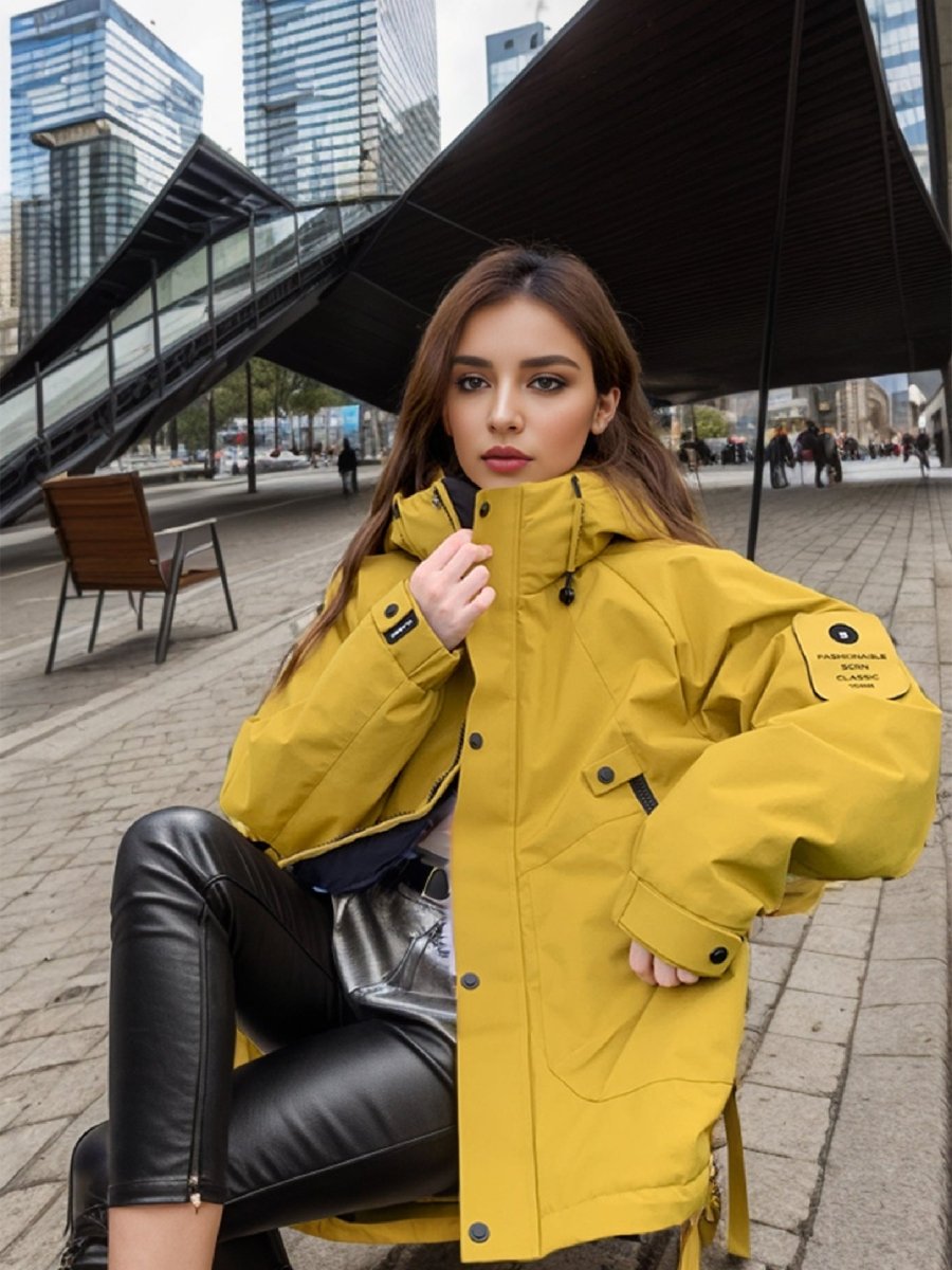 Unisex-Freizeit-Daunenjacke mit Stehkragen