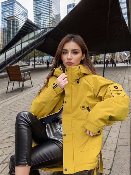Unisex-Freizeit-Daunenjacke mit Stehkragen