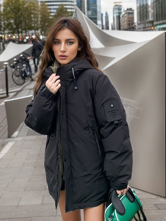 Unisex-Freizeit-Daunenjacke mit Stehkragen