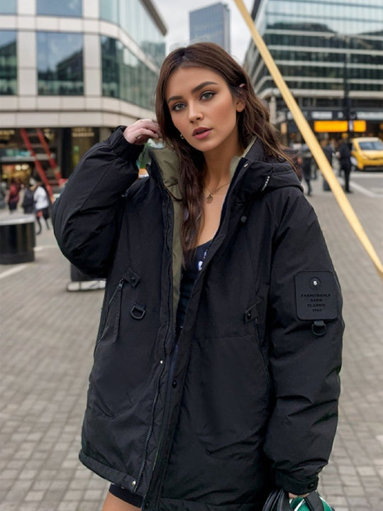 Unisex-Freizeit-Daunenjacke mit Stehkragen