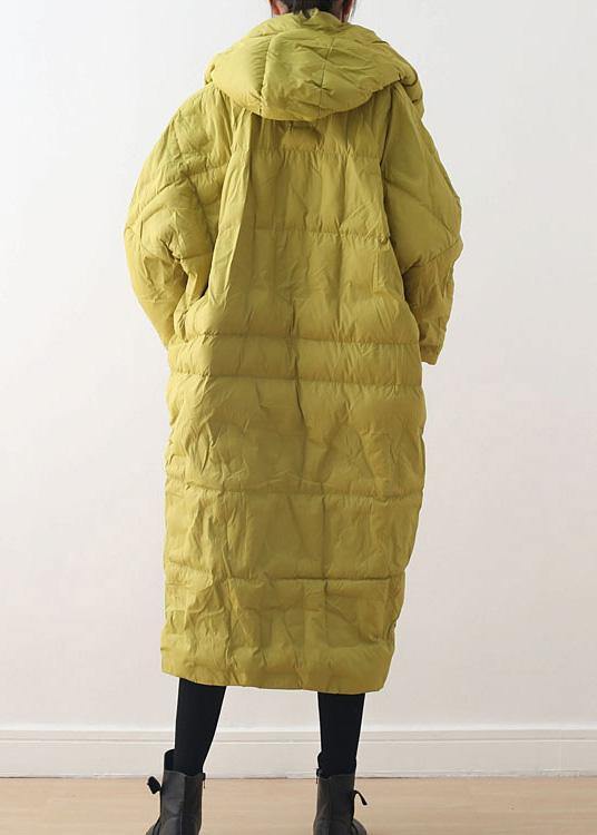 Retro Yellow Down Jacket with Cotton-Blend Outer