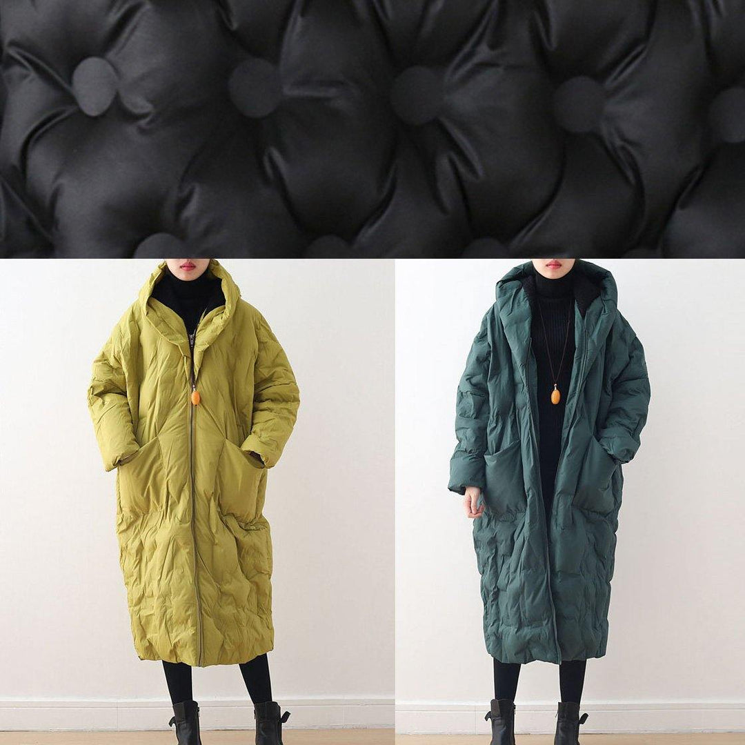 Retro Yellow Down Jacket with Cotton-Blend Outer