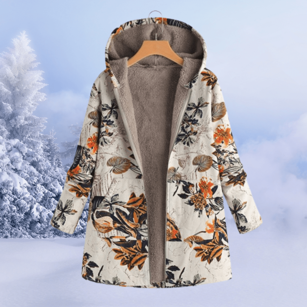 Floral Print Padded Winter Jacket