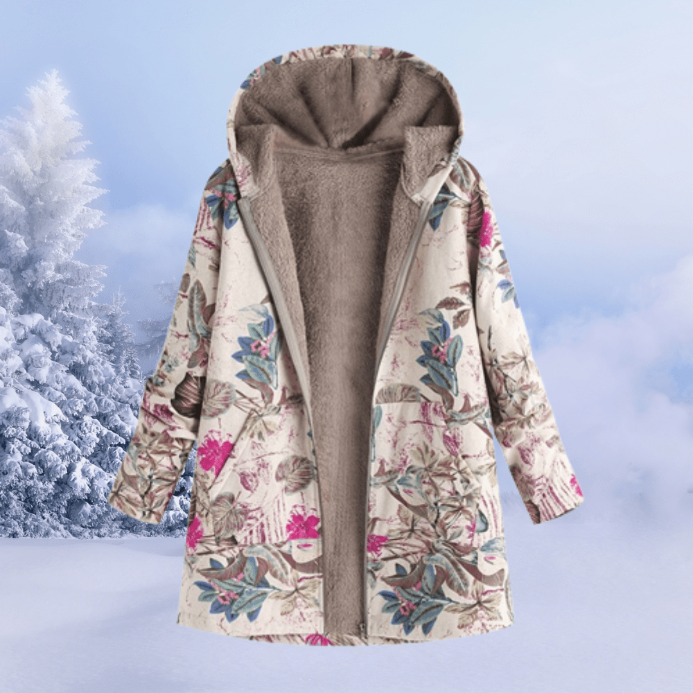 Floral Print Padded Winter Jacket