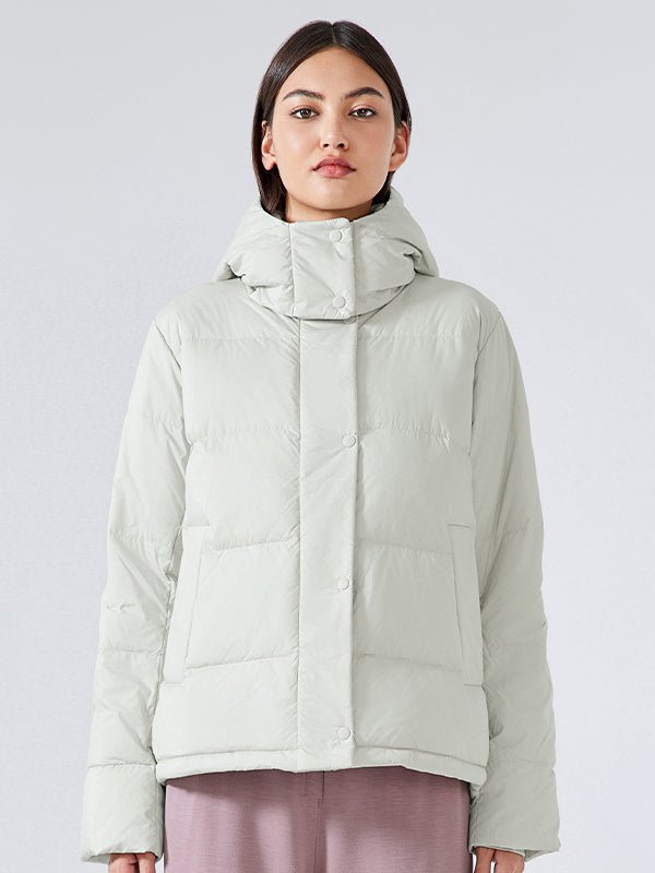 Gesteppte Damen-Daunenjacke mit Kapuze für den Winter