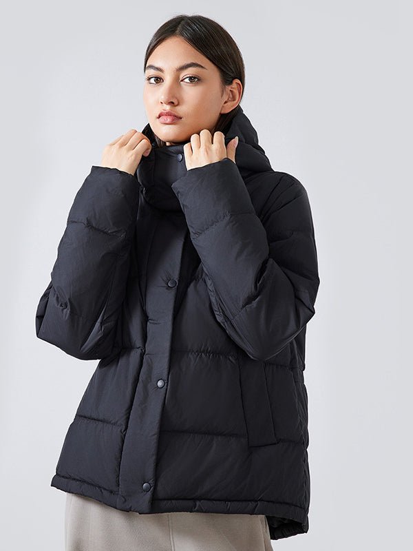 Gesteppte Damen-Daunenjacke mit Kapuze für den Winter