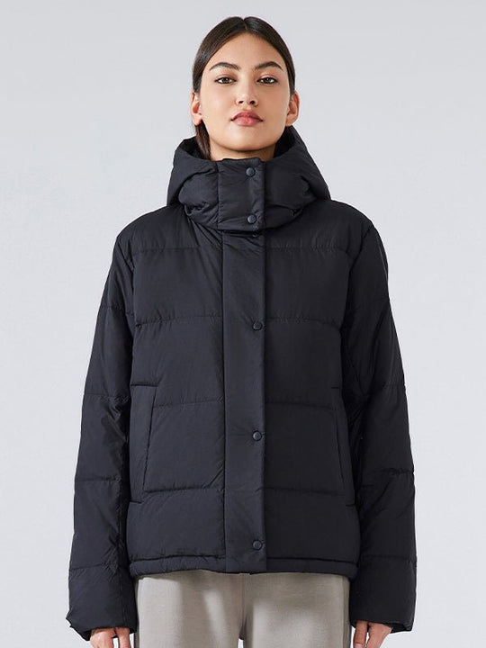 Gesteppte Damen-Daunenjacke mit Kapuze für den Winter