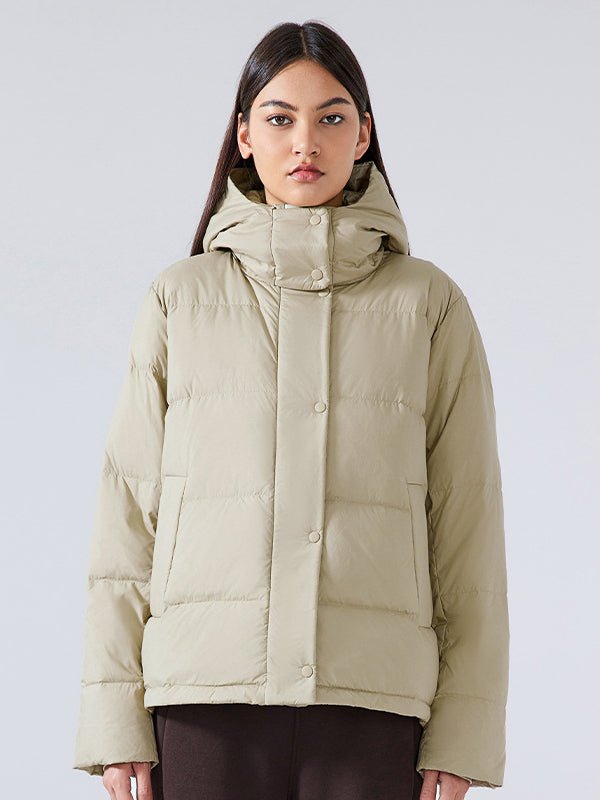 Gesteppte Damen-Daunenjacke mit Kapuze für den Winter