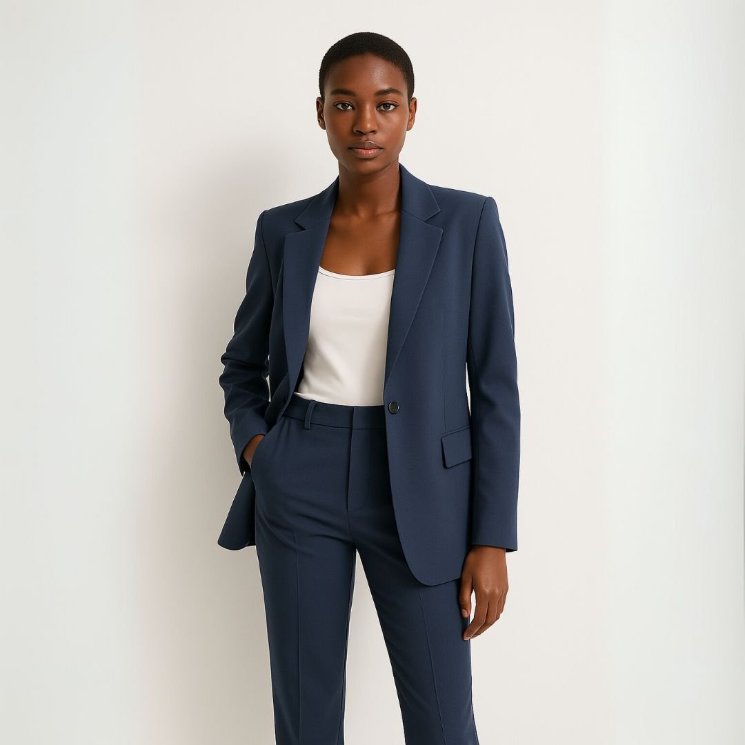 Women's Two-Piece Office Suit with Blazer and Trousers