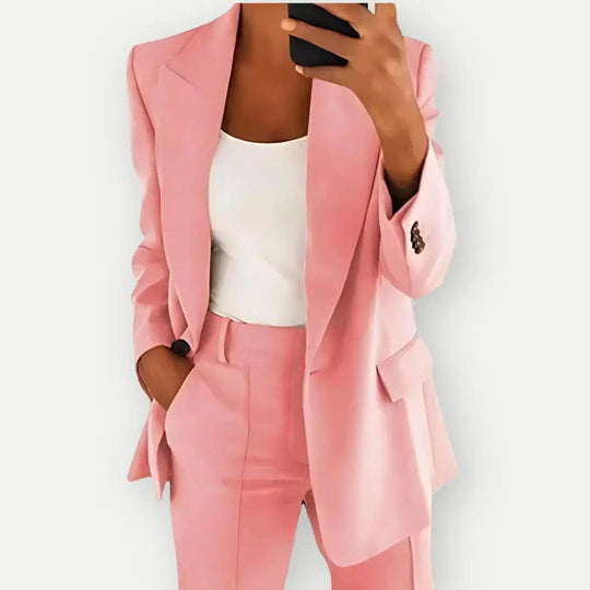 Women's Two-Piece Office Suit with Blazer and Trousers