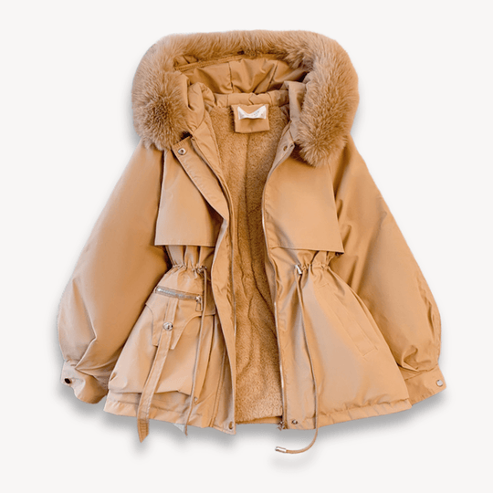 Women's Water-Resistant Parka with Faux Fur Lining and Adjustable Fit