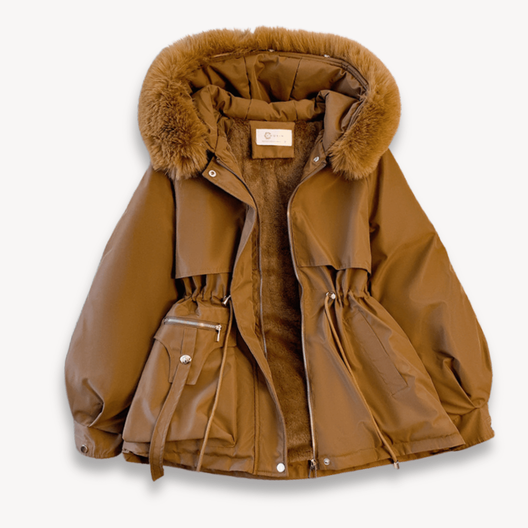 Women's Water-Resistant Parka with Faux Fur Lining and Adjustable Fit