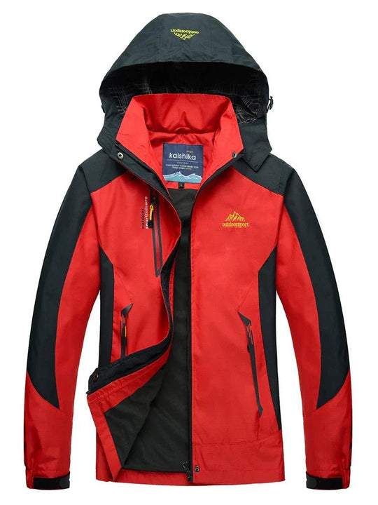 Wasserdichte Regenjacke für Damen mit Kapuze und Reißverschlusstaschen