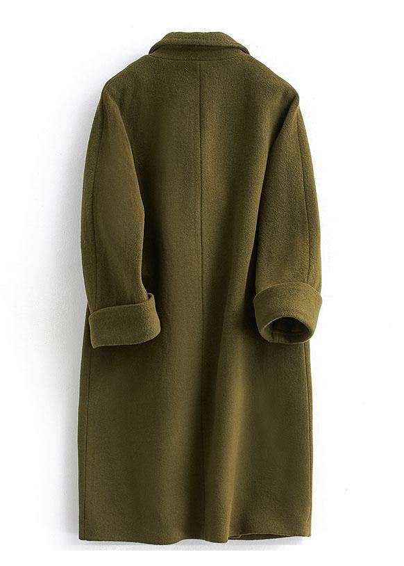 Plus Size Long Double-Breasted Woollen Winter Coat