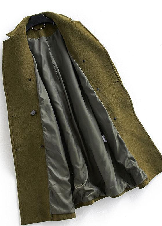 Plus Size Long Double-Breasted Woollen Winter Coat
