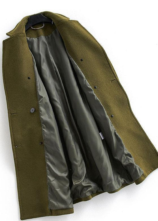 Plus Size Long Double-Breasted Woollen Winter Coat