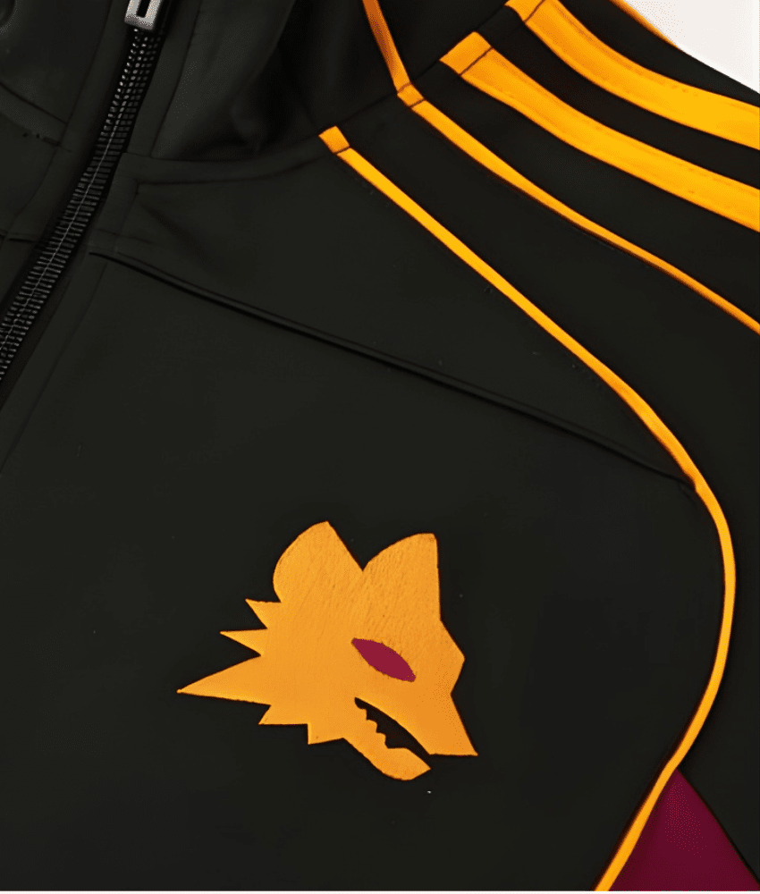 Roma 2025/26 Black Full Zip Tracksuit