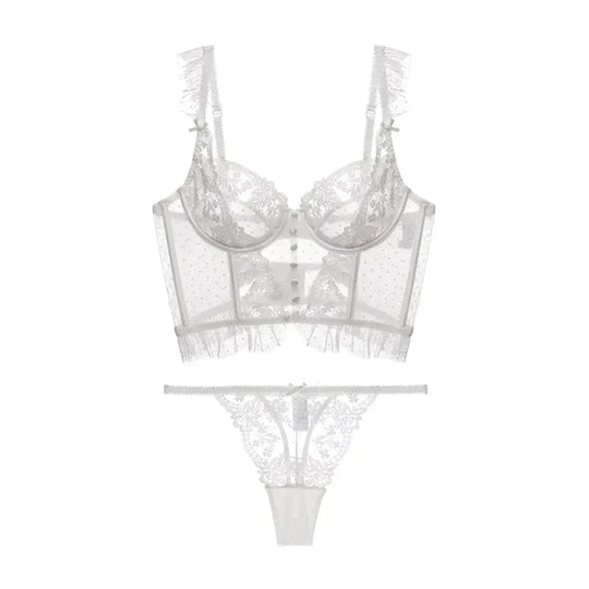 Damen-Dessous-Set, 2-teilig, mit BH und Strumpfhose aus Nylon und Elastan