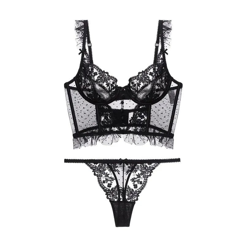 Damen-Dessous-Set, 2-teilig, mit BH und Strumpfhose aus Nylon und Elastan